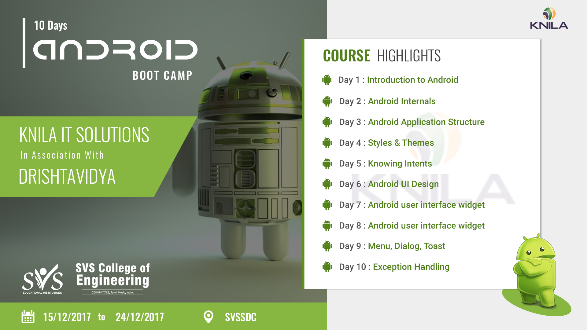 Android Workshop at SNS College