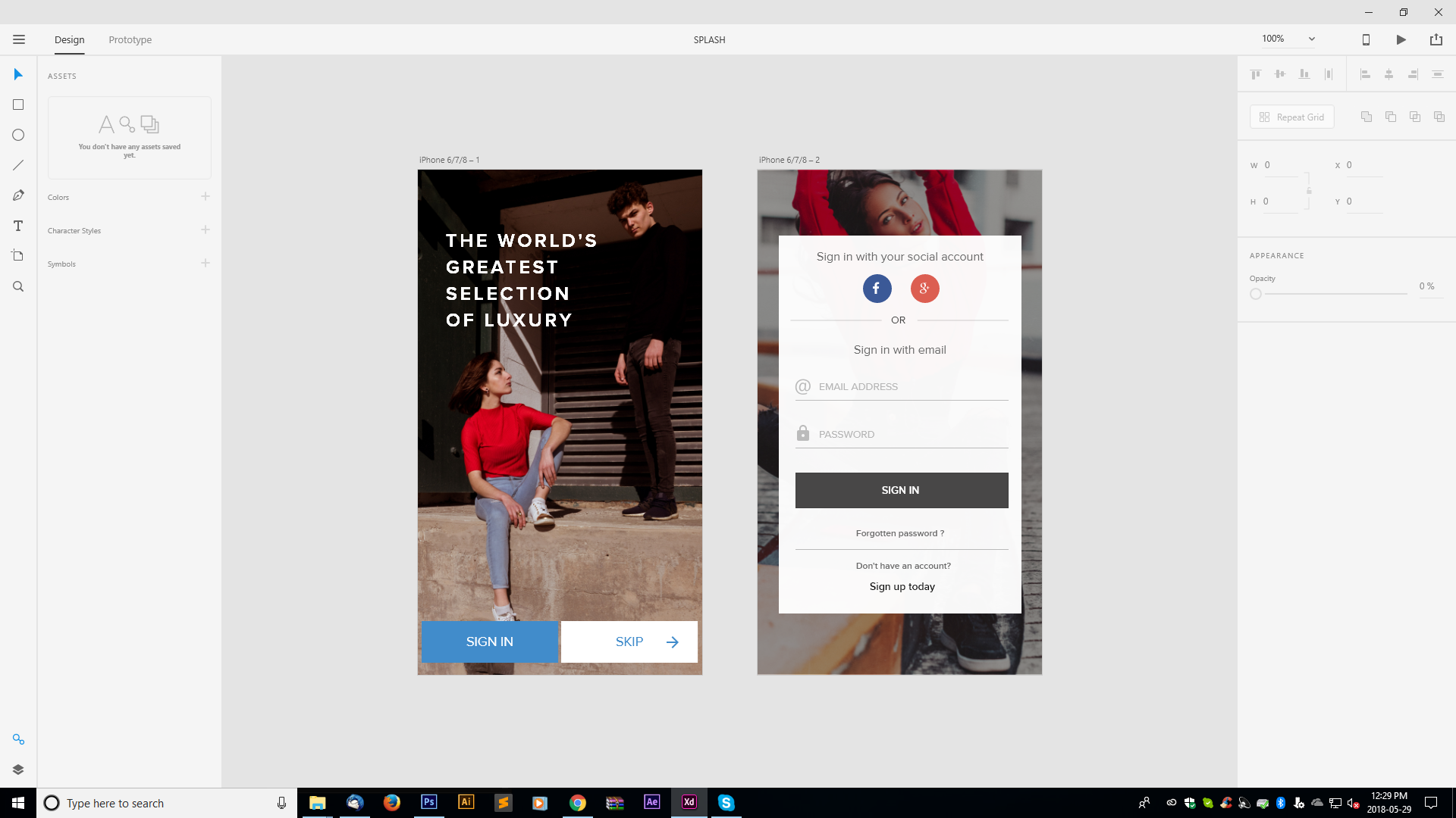 Adobe XD Live Project - KNILA 